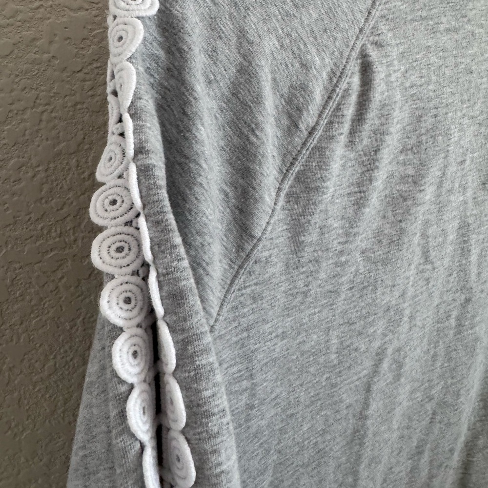 Lilly Pulitzer Skipper Solid Popover Dress Heathered Seaside Grey Lace Size XS - Picture 7 of 15